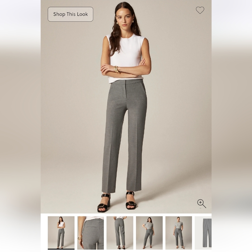 J.Crew Kate Straight Leg Pant Four-Season Stretch Heather Smoke Gray 0